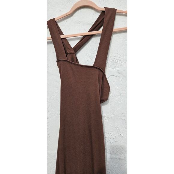 Sarengsami Revolve Womens Dress Small Med Brown Mojo Rib Knit Cut Out Walnut - Picture 10 of 14